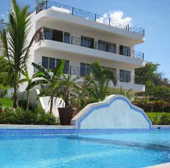 Vue du condominimum de Playa Flamingo, Costa Rica